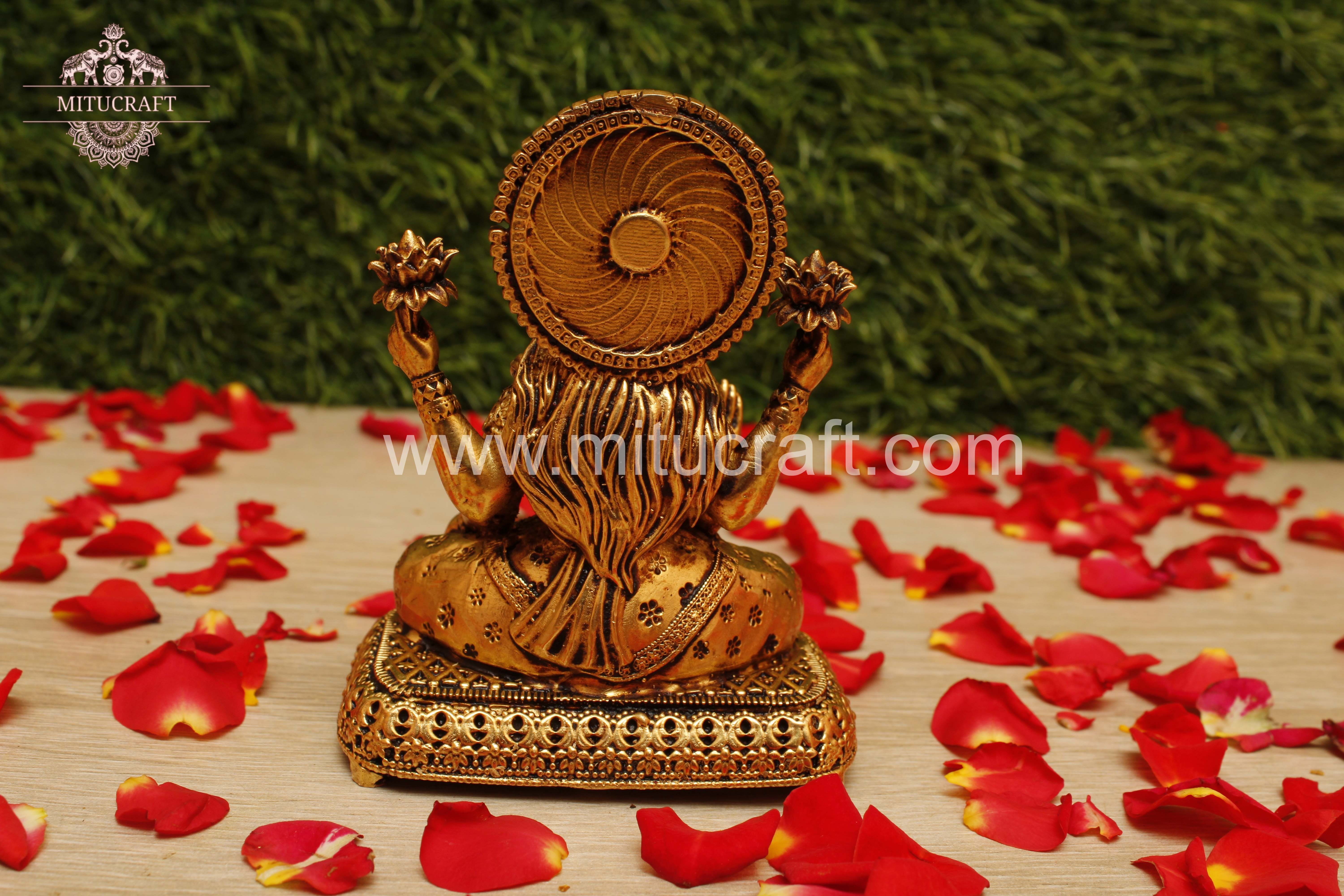 Brass Lakshmi Idol - Mitucraft.com